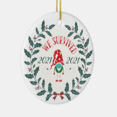 Kerstquarantaine, 2021 een jaar om te onthouden keramisch ornament (Rechts)