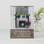 Kerstquarantaine-maskers Chimney Funny Holiday Feestdagenkaart (Staand voorkant)