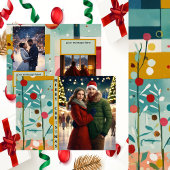 Kerstquilt drie foto feestdagenkaart