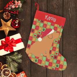 Kerstquilt Fox Red Labrador Puppy Kleine Kerstsok
