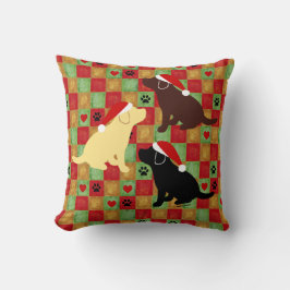 Kerstquilt Labrador Puppy Pillow Kussen