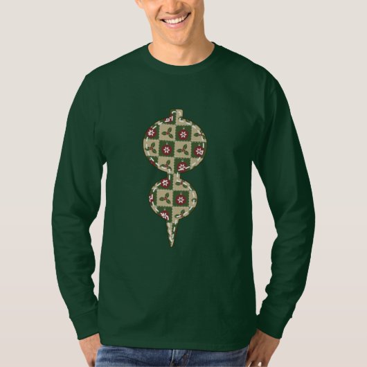 Kerstquilt mannenoverhemd t-shirt (Voorkant)
