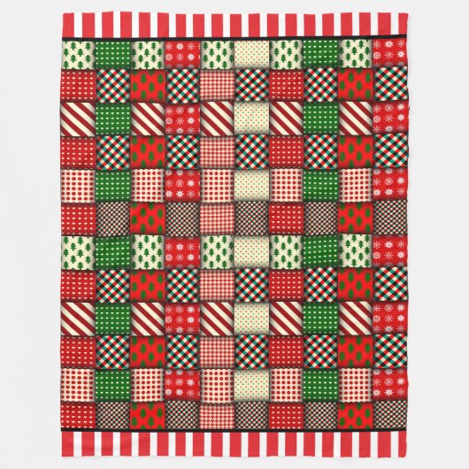 Kerstquilt Plaid Fleece Deken (Voorkant)