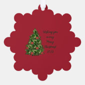 Kerstquilt stijl Holly Sneeuwvlokken Ornament Kaart (Achterkant)