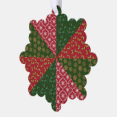 Kerstquilt stijl Holly Sneeuwvlokken Ornament Kaart (Links)