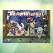 Kerstraam Cling Funny Animal Celebration Raamsticker (Vel 3)
