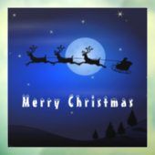 Kerstraam met kerstman en rendieren raamsticker (Vel 3)