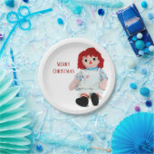 Kerstraap Doll met snoepriet Papieren Bordje (Feest)