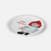 Kerstraap Doll met snoepriet Papieren Bordje (Gekanteld)