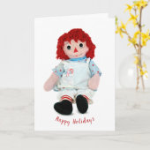 Kerstraap Doll met snoepsuikerriet Kaart (Gele Bloem)