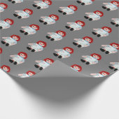 Kerstraap Doll op grijs Cadeaupapier (Hoek)