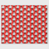 Kerstraap Doll op poka Dots Cadeaupapier (Vlak)