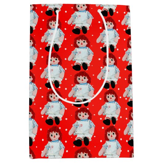 Kerstraap Doll op poka Dots Medium Cadeauzakje (Voorkant)