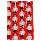 Kerstraap Doll op poka Dots Medium Cadeauzakje (Achterkant)