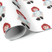 Kerstraap Doll op White Cadeaupapier (Rol Hoek)