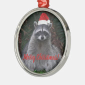 Kerstrace in Santa Hat Foto Metalen Ornament (Links)