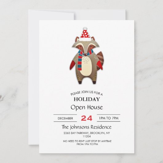 Kerstracien Cartoon Kaart (Voorkant)