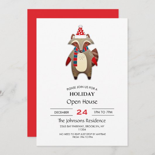 Kerstracien Cartoon Kaart (Voorkant / Achterkant)