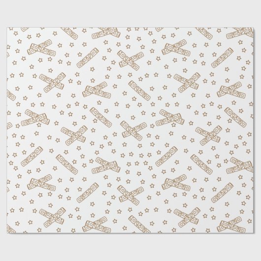 Kerstrackers Gold Toile Cadeaupapier (Vlak)