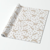 Kerstrackers Gold Toile Cadeaupapier (Uitgerold)