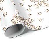 Kerstrackers Gold Toile Cadeaupapier (Rol Hoek)