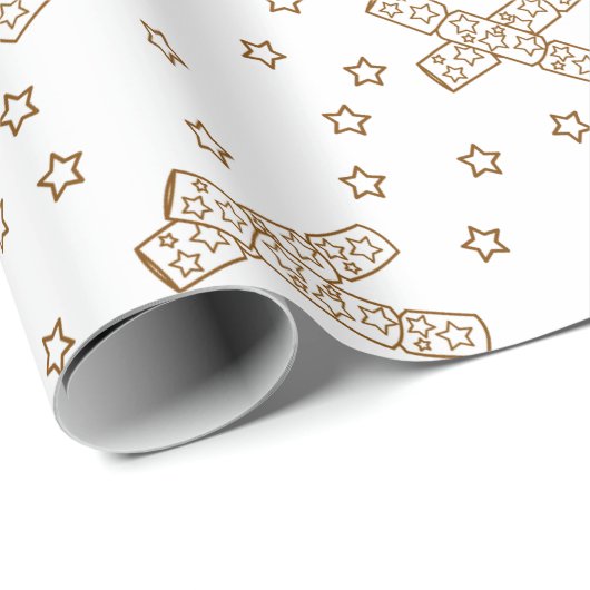 Kerstrackers Gold Toile Cadeaupapier (Rol Hoek)