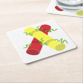 Kerstrackers Kartonnen Onderzetters (Schuin)