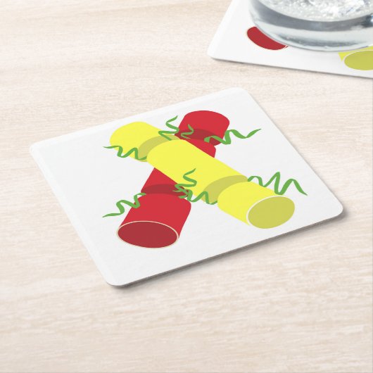 Kerstrackers Kartonnen Onderzetters (Schuin)