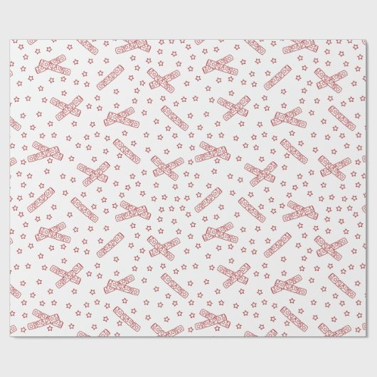 Kerstrackers Red Toile Cadeaupapier (Vlak)