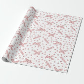 Kerstrackers Red Toile Cadeaupapier (Uitgerold)