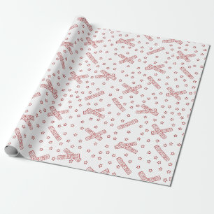 Kerstrackers Red Toile Cadeaupapier