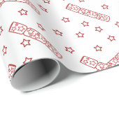 Kerstrackers Red Toile Cadeaupapier (Rol Hoek)