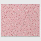 Kerstrackers Rode Toile op Roze Cadeaupapier (Vlak)