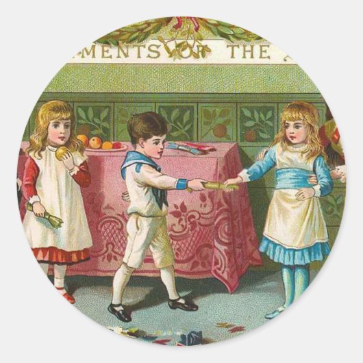 Kerstrackers Ronde Sticker (Voorkant)