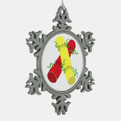 Kerstrackers Tin Sneeuwvlok Ornament (Links)