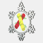 Kerstrackers Tin Sneeuwvlok Ornament (Rechts)