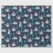 Kerstracoons Cadeaupapier (Vlak)