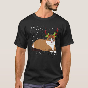 Kerstragdoll Cat Reindeer Antlers T-shirt