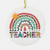 Kerstrainbooglicht voor leraren keramisch ornament (Voorkant)