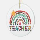 Kerstrainbooglicht voor leraren keramisch ornament (Links)