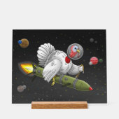 Kerstraketkalkoen Acryl Bord (Voorkant)