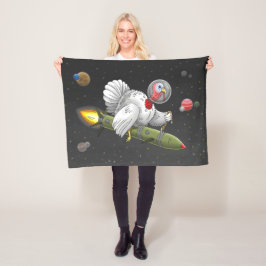 Kerstraketkalkoen Fleece Deken
