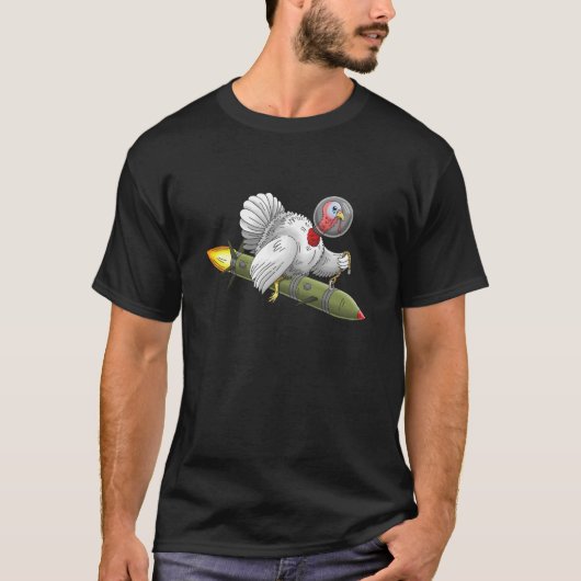 Kerstraketkalkoen T-shirt (Voorkant)