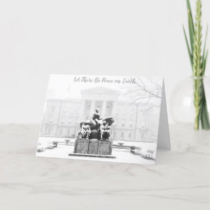 Kerstraleigh NC North Carolina State Capitol Feestdagen Kaart