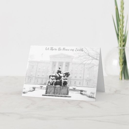 Kerstraleigh NC North Carolina State Capitol Feestdagen Kaart (Voorkant)