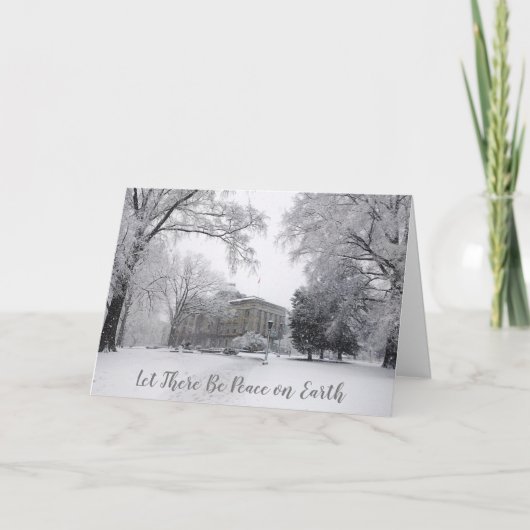 Kerstraleigh NC North Carolina State Capitol Feestdagen Kaart (Voorkant)