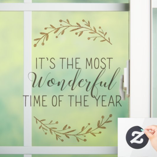 Kerstramen Raamsticker (Huis)