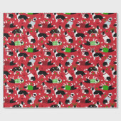 kerstrand collie cadeaupapier (Vlak)