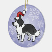 kerstrand collie keramisch ornament (Links)
