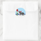 Kerstrand Collie Mail Ronde Sticker (Tas)